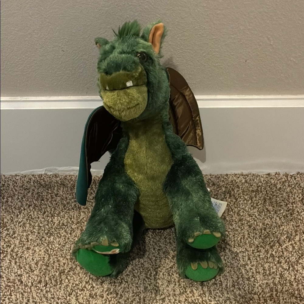 Build-A-Bear Green and Brown Stuffed Dragon